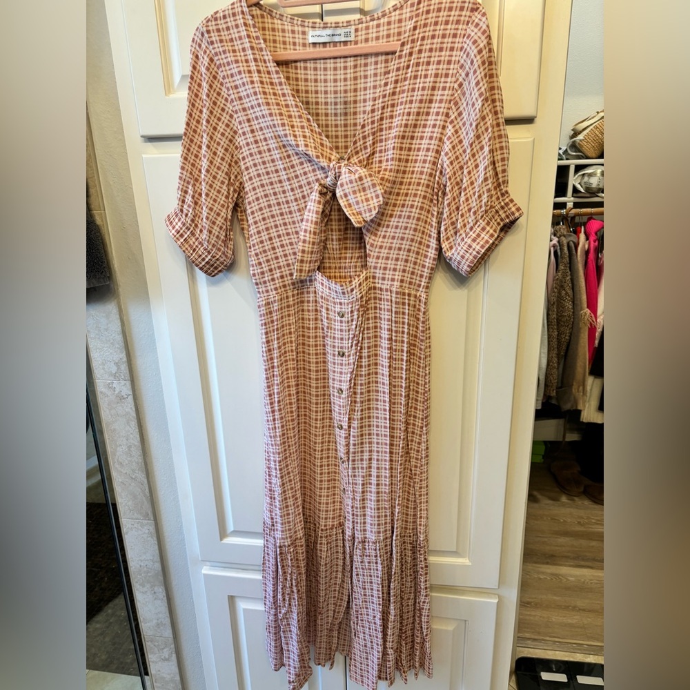 Faithfull the Brand Pink Gingham Mini Dress